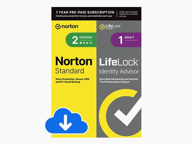 Stay Safe Online: Norton 360 Standard + LifeLock Identity Advisor