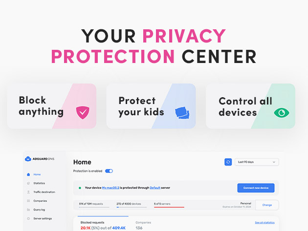 Enjoy an Ad-Free, Safe, and Private Internet with AdGuard DNS Personal: 5-Year Subscription